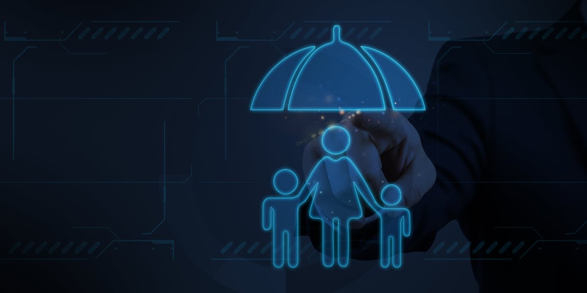 Digital family insurance concept